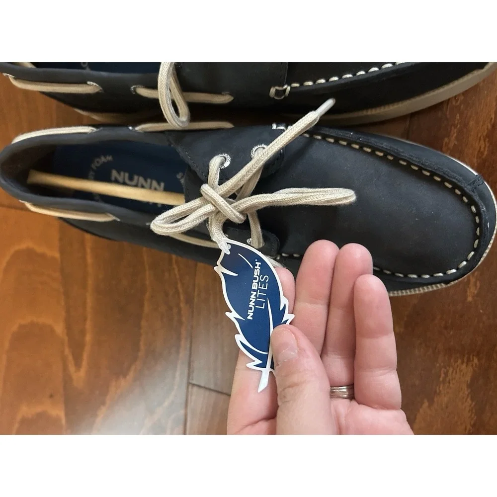 Nunn Bush mens Leather Two Eye Oxford Lace Up‎ Boat Shoes NEW Size 7